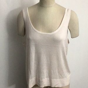 NWT Karen Millen Curve Fine Knit Scoop Vest Sleeveless Top Size XL Ivory